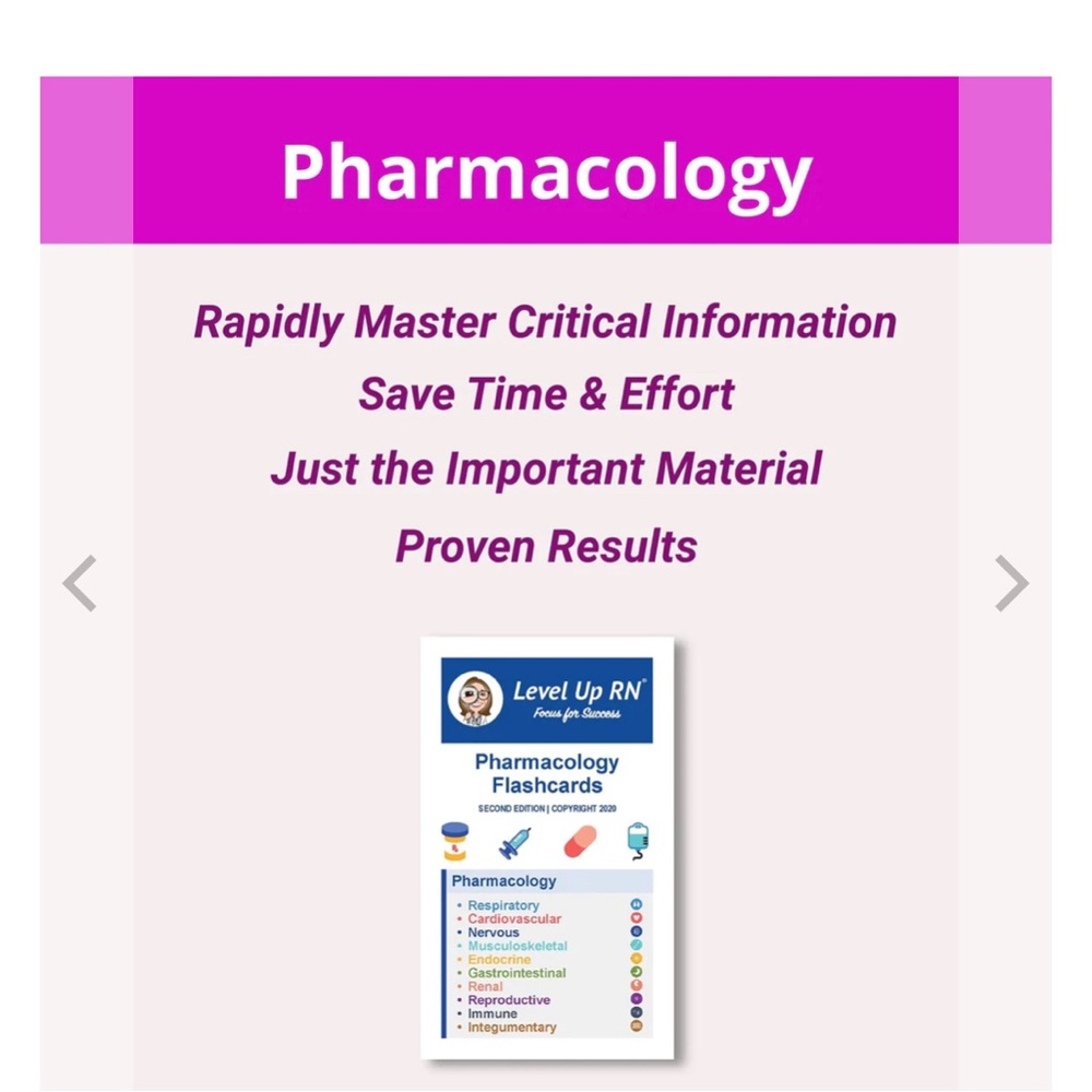 Level up RN pharmacology flash cards